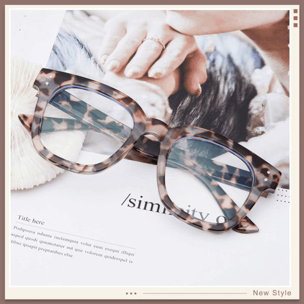 Blue Light Blocking Glasses Oversized Fashion Blue Light Glasses for Women anti Eyestrain & UV Protection Computer Eyeglasses (Grey Demi) - Image 6