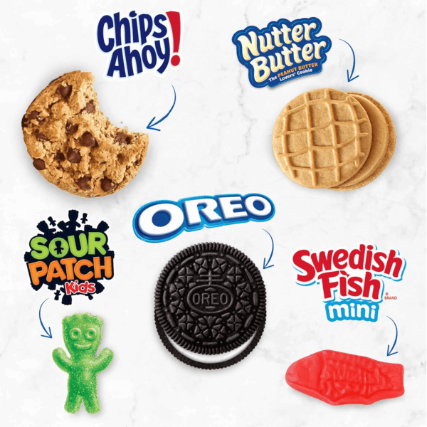 OREO, CHIPS AHOY!, Nutter Butter, SOUR PATCH KIDS & SWEDISH FISH Cookies & Candy Variety Pack, 40 Snack Packs - Image 3