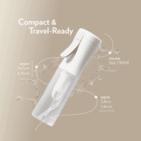 Mystyle, Spray Bottle for Hair - Small Travel Spray Bottle, Ultra Fine Continuous Water Mist for Face, Hairstyling, Salon, Cleaning, Beauty, Toners, Hydration & Makeup, 3.04Oz / 90Ml, White - Image 5