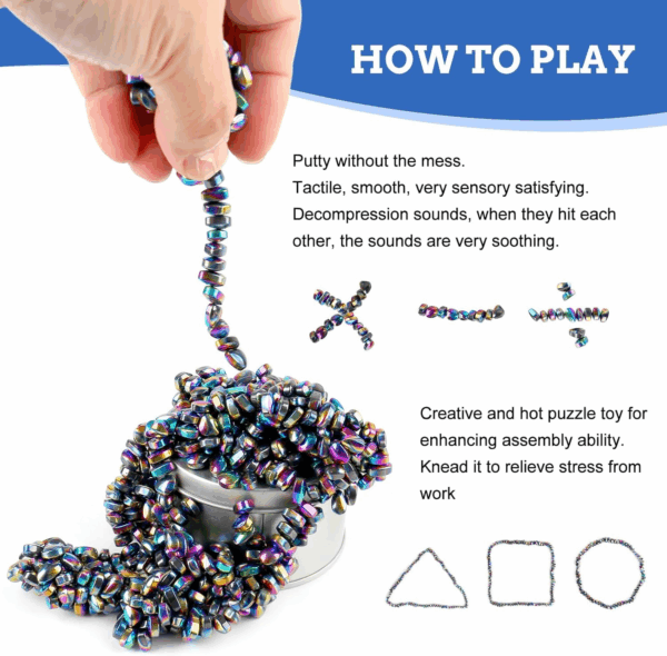 550Pcs Ferrite Putty, Fidget Toys, Fidget Toys Adults, Desk Fidgets Toys for Office Stress/Anxiety Relief ,Adults Gifts - Image 3