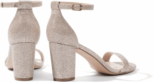 Women Open Toe Low Chunky Short Heels Ankle Strap Block Heel Sandals Party Dress Wedding Pump Shoes - Image 4