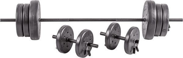 105 Pound Barbell Weight Set for Home Gym| Adjustable Weight Set with Two Dumbbell Bars and Full 6 Ft Bar, Black