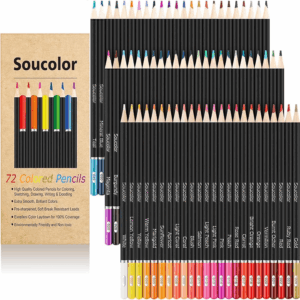 72-Color Colored Pencils for Adult Coloring Books, Back to School Supplies, Soft Core, Artist Drawing Sketching Pencils Set, Art Supplies Kit Gifts for Kids Teens Beginners Blending Shading