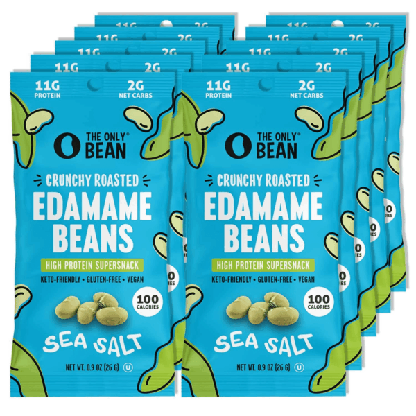 Crunchy Dry Roasted Edamame Snacks (Sea Salt), Keto Snack Food, High Protein (11G) Healthy Snacks, Low Carb Gluten Free Office Vegan Food 100 Calorie Snack Pack, 0.9Oz 10 Pack - Image 7
