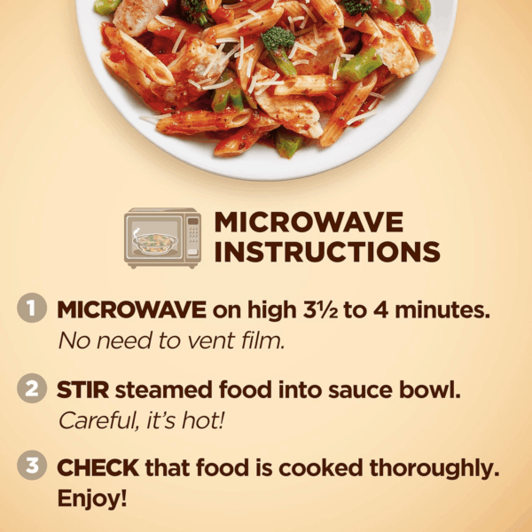 Cafe Steamers Grilled Chicken Marinara with Parmesan, Convenient Microwave Meal Made with No Preservatives, Frozen Meal, 9.5 OZ Bowl - Image 5