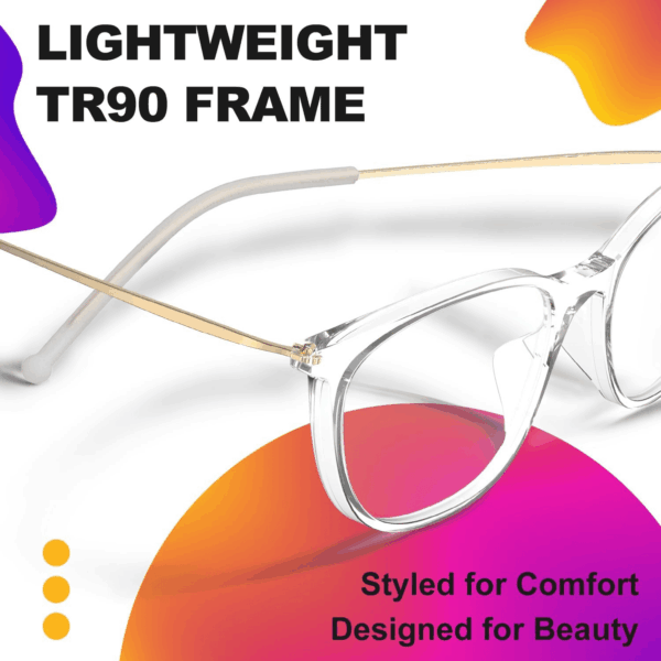 anti Slip TR90 Blue Light Blocking Glasses Size M Eyewear Frame with anti Glare Eye Protection for Women Gael - Image 4