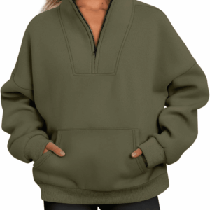 Sweatshirts Quarter Half Zip Pullover Oversized Hoodies Sweaters Comfy Fall Outfits 2025 Y2K Winter Clothes