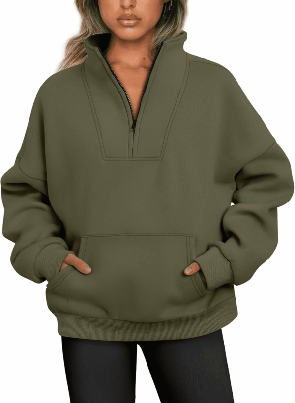 Sweatshirts Quarter Half Zip Pullover Oversized Hoodies Sweaters Comfy Fall Outfits 2025 Y2K Winter Clothes