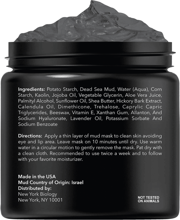 New York Biology Dead Sea Mud Mask for Face and Body - Spa Quality Pore Reducer for Acne, Blackheads & Oily Skin, Natural Skincare for Women, Men - Tightens Skin for a Healthier Complexion - 8.8 Oz - Image 2