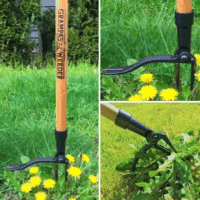 - the Original Stand up Weed Puller Tool with Long Handle - Made with Real Bamboo & 4-Claw Steel Head Design - Easily Remove Weeds without Bending, Pulling, or Kneeling. - Image 7