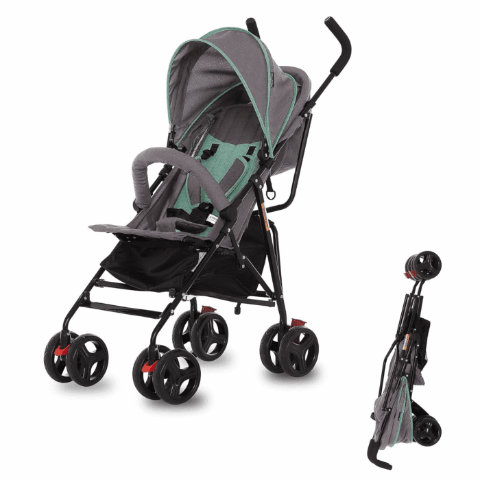 Vista Moonwalk Baby Stroller in Mint, Lightweight Infant Stroller with Compact Fold, Multi-Position Recline Umbrella Stroller with Canopy, Extra Large Storage and Cup Holder