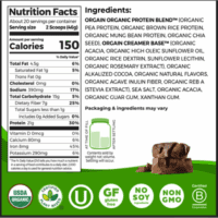Organic Vegan Protein Powder, Creamy Chocolate Fudge - 21G Plant Protein, 6G Prebiotic Fiber, Low Net Carb, No Lactose Ingredients, No Added Sugar, Non-Gmo, for Shakes & Smoothies, 2.03 Lb - Image 2