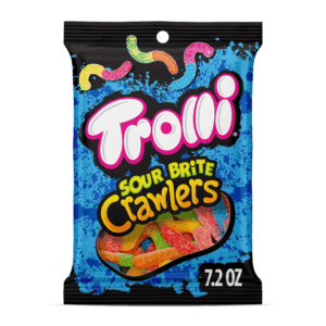 Sour Brite Crawlers Candy, Original Flavored Sour Gummy Worms, 7.2 Ounce