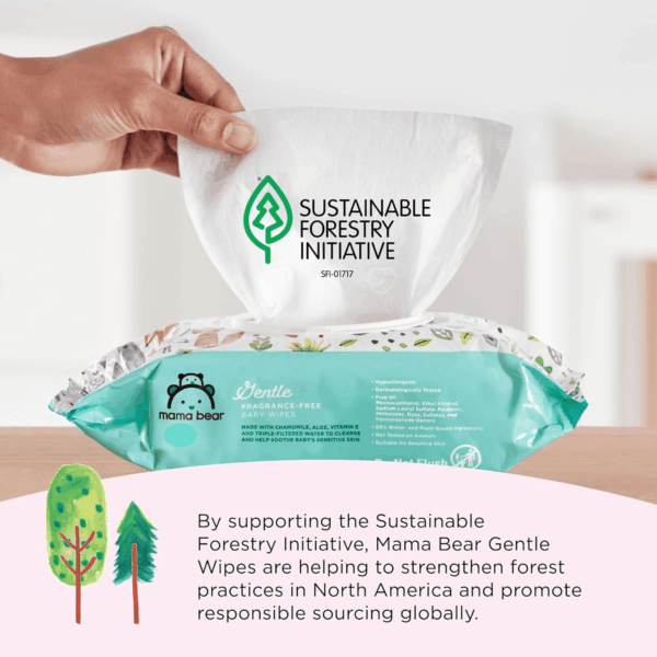 Amazon Brand -  Gentle Fragrance Free Baby Wipes, Hypoallergenic, Sensitive Skin, Unscented, 800 Count (8 Packs of 100) - Image 4