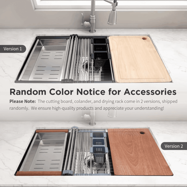 30 Inch Undermount Kitchen Sink Superior Drain Kitchen Sinks 11 Gauge (3Mm) Stainless Steel, Single Bowl Integrated Ledge Multifunctional Workstation Set - - Image 2