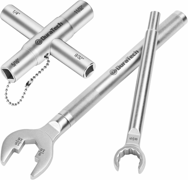 3-In-1 Plumber Wrench & 4 Way Sillcock Key, 2-Pack, for Valve, Faucet Nuts, and Spigots