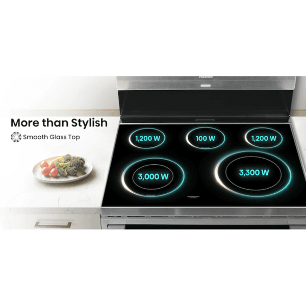 30-In Glass Top 5 Burners 5.8-Cu Ft Air Fry Convection Oven Freestanding Electric Range ( Stainless Steel ) - Image 11