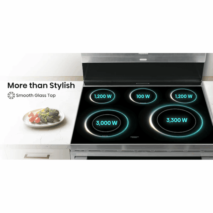 30-In Glass Top 5 Burners 5.8-Cu Ft Air Fry Convection Oven Freestanding Electric Range ( Stainless Steel ) - Image 11