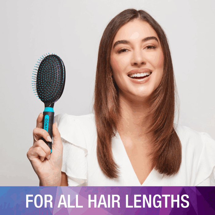 Salon Results Hairbrush for Men and Women - Detangling Hair Brush - Hairbrush for All Hair Types - Wire Bristles and Cushion Base - Image 5