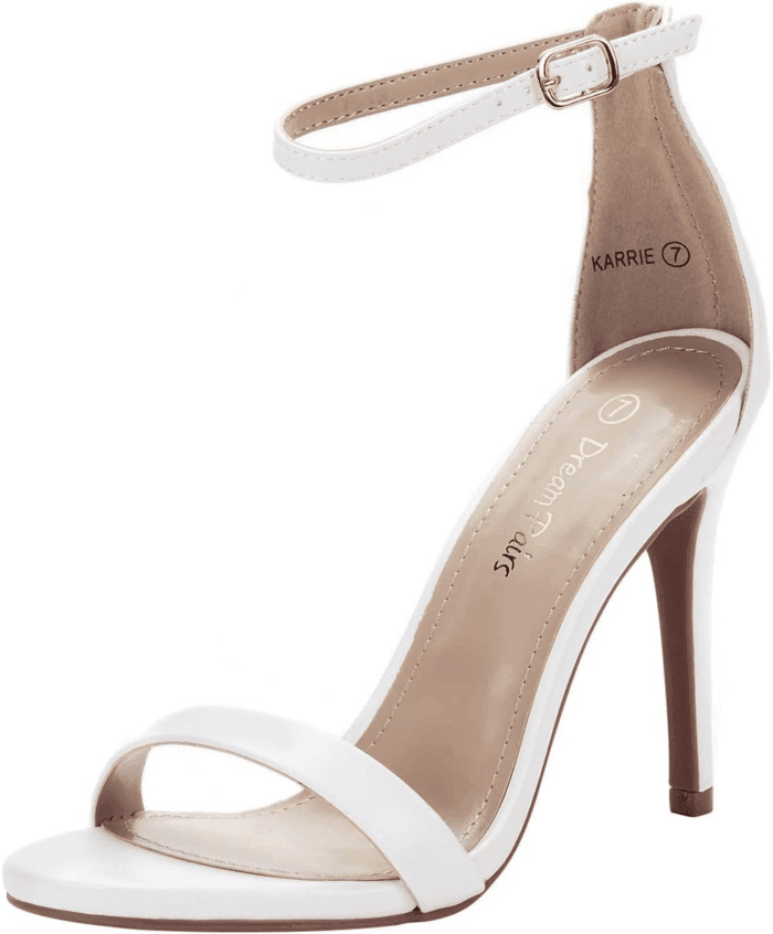 Women'S High Heels Flower Ankle Strap Stilettos round Open Toe Dressy Sexy Sandals