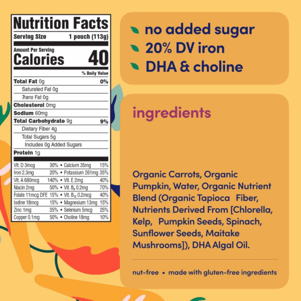 Baby Food Pouches Variety Pack – Organic Veggie Purees for Toddlers | No Added Sugar, Fiber, Non-Gmo | Blended Toddler Pouches | 4 Ounce Bpa-Free Pouch | 4 Flavors | 8 Count - Image 7