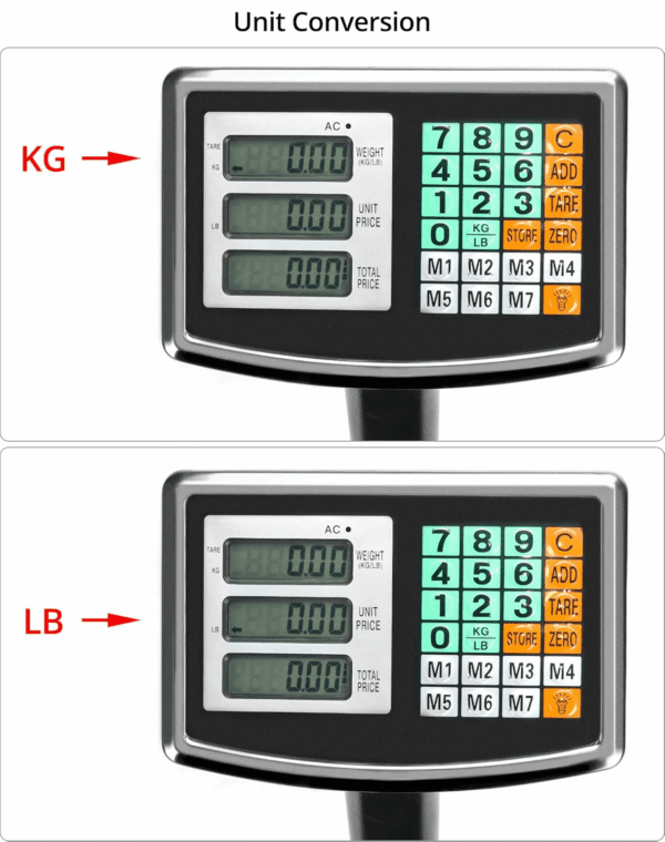 Foldable 600LB Weight Computing Postal Scale, Floor Platform Digital Scale, Accurate Warehouse Large Shipping Mailing LB/KG Calculator - Image 8
