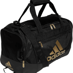 Unisex Defender 4.0 Gym Duffel Bag for Men and Women, Black/Gold Metallic, Small (38L)