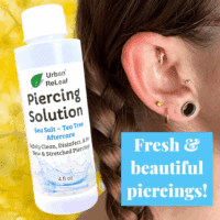 Piercing Solution ! Soothing Sea Salts & Tea Tree AFTERCARE 4 Oz, Ready to Use. Safely Clean and Calm New & Stretched Piercings. Gentle Effective Natural & Proven. Works Fast - Image 3