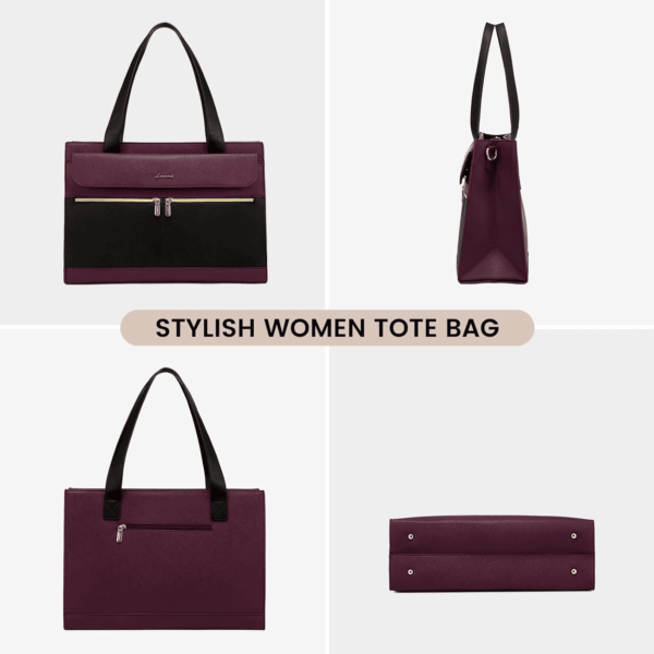 Laptop Bag for Women 15.6 Inch Tote Work Professional Leather Computer Briefcase Waterproof Handbag Shoulder Large Capacity Business Teacher Office Crossbody Purse - Image 8
