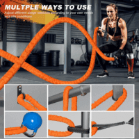 Battle Ropes for Home Gym 1.5Inch Diameter 30 FT Lengths Workout Heavy Battle Ropes for Exercise Training Weighted Ropes for Working Out Exercise Equipment with Protective Cove - Orange - Image 5