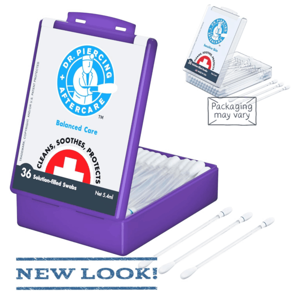 Swabs - Saline Solution for Piercings - Earring Nose Belly Ear Piercing Cleaner - Saline Wash, Ear Hole Cleaner – Piercing Aftercare Formula - 36 Swabs - Image 2