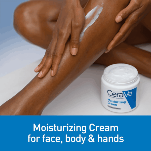 Moisturizing Cream, Body and Face Moisturizer for Dry Skin, Body Cream with Hyaluronic Acid and Ceramides, Daily Moisturizer, Oil-Free, Fragrance Free, Non-Comedogenic, 19 Ounce - Image 3