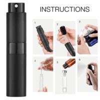 8ML Atomizer Perfume Spray Bottle for Travel, Empty Refillable Cologne Dispenser, Portable Sprayer (Matte Black) - Image 6