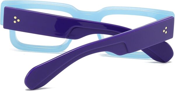 Square Thick Frame Glasses for Women Men Chunky Rectangle Blue Light Glasses Non Prescription Eyeglasses - Image 4