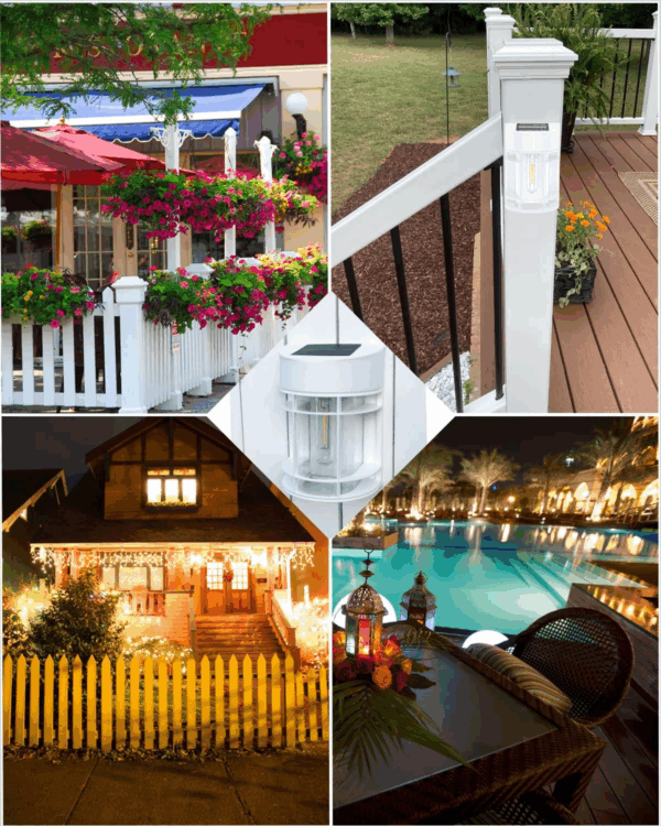 Solar Fence Lights, 8 Pack Deck Light Solar Powered, Waterproof Solar Outdoor Lights Decorative for Garden Backyard Fence Post Patio, White - Image 8
