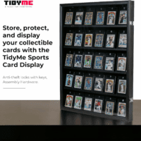Premium Sports Card Display Case - 35 Graded Trading Card Display | Wall-Mounted Baseball Card Display Frame with UV Protection, Lockable | Perfect for Basketball, Hockey, Football, Pokemon Collection - Image 3