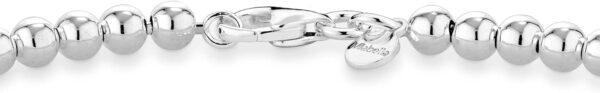 925 Sterling Silver Italian Handmade 4Mm Bead Ball Strand Chain Bracelet for Women, Made in Italy - Image 3
