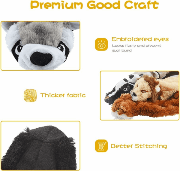 Dog Squeak Toys, No Stuffing Plush Dogs Chew Toy for Small Medium Large Breed Chewer Squeaky Pet Supplies Tough Durable Puppy Teething Chewing Interactive to Keep Them Busy Best Birthday Gift - Image 6