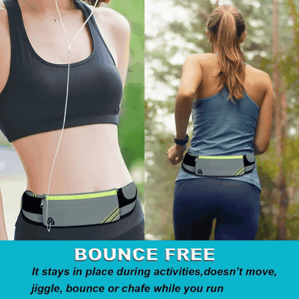 Running Belt Waist Pack Bag Fanny Pack for Phone Men Women,Thin Runners Pouch Belt for Hiking Walking Sports Cycling Traveling Money Belt,Phone Carrier Waistband for Wallet Gray - Image 7