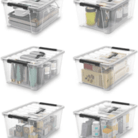 Clear Storage Latch Bins, 6-Pack Storage Organizer Box with Handle and Lids, 5-Litre - Image 4