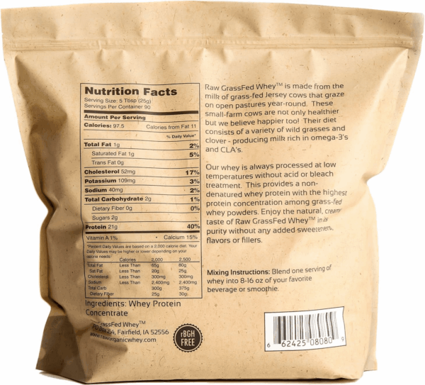 Raw Grass Fed Whey Protein Powder, Happy Healthy Cows, Undenatured, Gmo-Free, Hormone Free, Soy Free, Gluten Free, Unflavored, Unsweetened, 5LB - Image 2