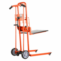 Material Lift Winch Stacker, 330Lbs Capacity Pallet Truck Dolly, 42.9In Max Lifting Height Manual Winch Stacker, Multifunctional Manual Pallet Truck Stacker with Swivel Casters and Lift Plate - Image 9