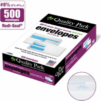 #8 5/8 Security Envelopes, Double Window, Self Seal Envelopes for Invoices/Statements, 3-5/8" X 8-5/8", 24 Lb White, 5/Box (QUA24539) - Image 4