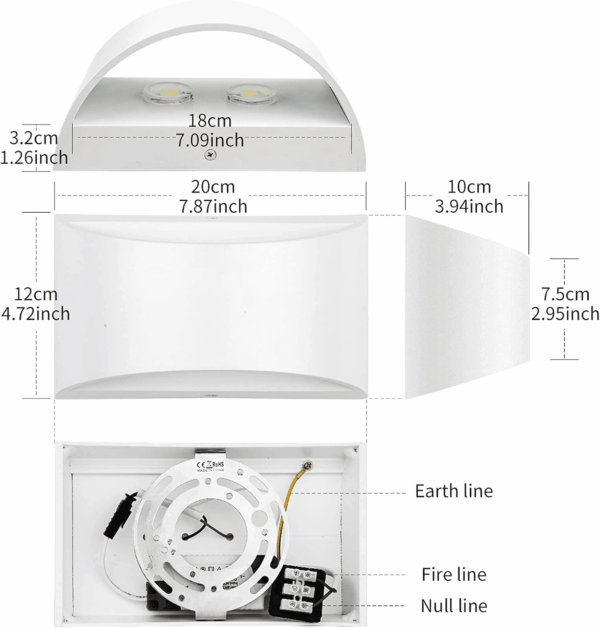 Modern LED Wall Sconce Light Dimmable 12W up down Wall Light for Bedroom Living Room, Warm White - Image 4