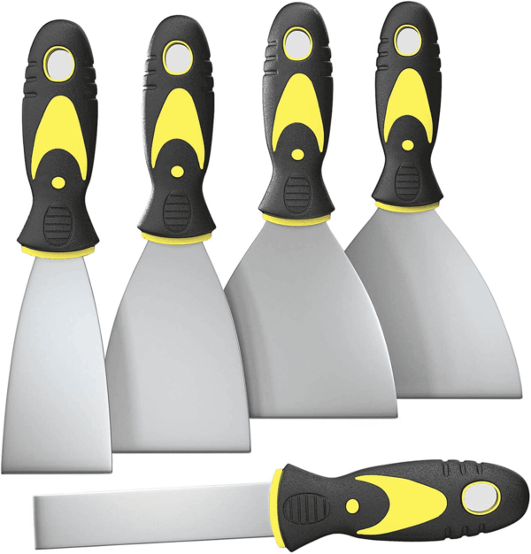 5Pcs Putty Knife, Set, 1" 2" 3" 4" 5" Scraper, Spackle Knife, Paint Scraper, Scraper Tool, No Rusting, Perfect for Repairing Drywall, Removing Wallpaper, Mud, Plaster Scraping