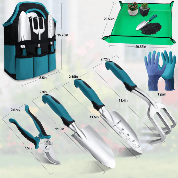 Garden Tools 7-Piece, Gardening Hand Tools, Gardening Tools Set with Rust-Proof,Stainless Steel, Aluminum Alloy Material, Gardening Supplies Set Ideal Gift - Image 8