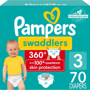Diapers - Swaddlers 360 - Size 3, 70 Count, for up to 100% Leakproof Premium Skin Protection