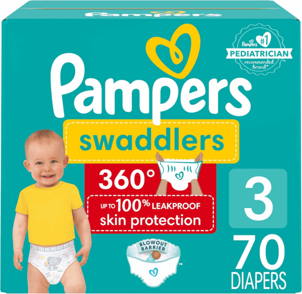 Diapers - Swaddlers 360 - Size 3, 70 Count, for up to 100% Leakproof Premium Skin Protection