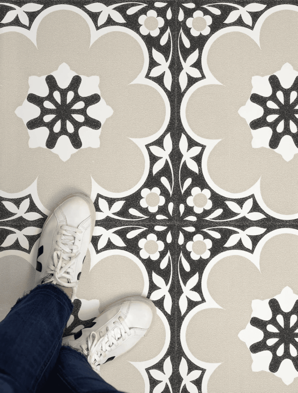 12-In by 12-In Black Daphne Vinyl Peel & Stick Floor Tiles (10 Tiles), (10 Sq.Ft./Carton) - Image 4