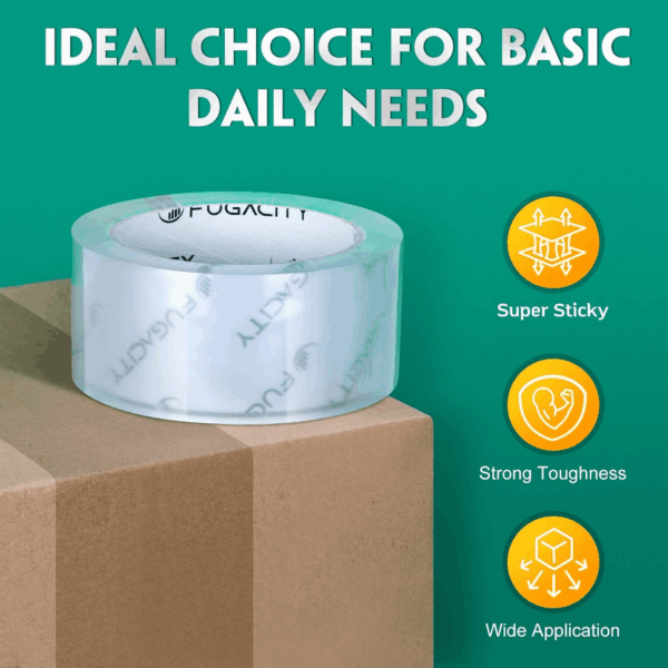 Clear Packing Tape Refills (6 Rolls),Heavy Duty Packaging Tape for Moving Sealing, Moving Supplies,2.7 Mil Thick, 1.88 in Wide,65 Yards per Roll,Total 390 Yards - Image 4